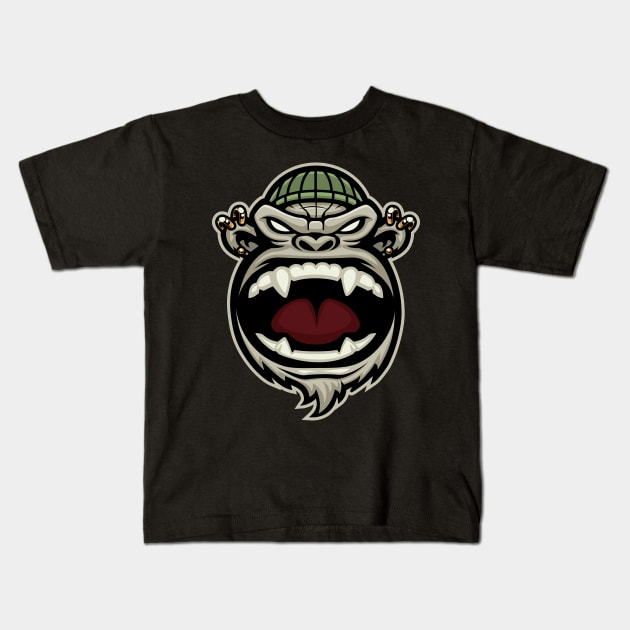 Gangsta Monkey Kids T-Shirt by viSionDesign